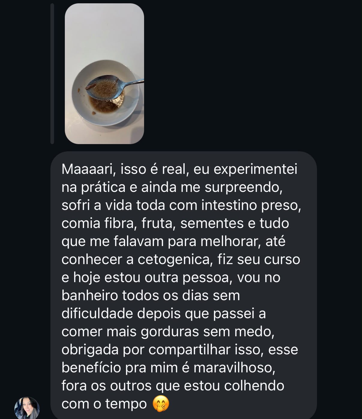 Depoimento real de aluna 5